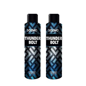 Amazon Brand – Solimo Thunder Bolt Deodorant For Men, 150 ml (Pack of 2)