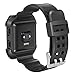 iiteeology Compatible with Fitbit Blaze Bands for Men Large, Rugged Protective Frame Case with Strap Bands for Blaze Smart Fitness Watch Accessory Sport Band, Black