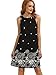 ROMWE Women's Summer Sundress Floral Printed Sleeveless Casual A Line Dress Black M