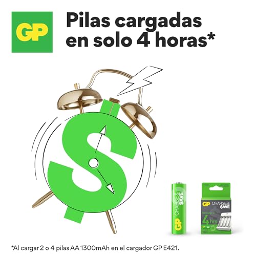 GP Pilas Recargables AAA Batteries, Paquete de 6 Pilas – Alta Capacidad, Larga Duración, Alto Rendimiento – Baterías Recargables AAA Ideales para Juguetes, Controladores, Mandos, Adornos de Navidad