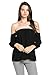 Simlu Womens Strapless Loose Off Shoulder Long Sleeve Chiffon Shirt Blouse Top