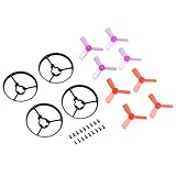 Makerfire 4pcs Propellers Guard Ring and 8pcs 1935 3-Blade Props for 90mm Micro Brushless Quadcopter Armor 90 BNF FPV Racing Drone