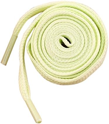 Sanwood Light Up Shoelaces, 1 Pair Lace Polyester Neon Color Fluorescent Shoelaces for Dancing Hip-hop Cycling Running Hiking Skating Sport Light Yellow 80cm