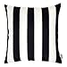 Homey Cozy Outdoor Throw Pillow Cover, Classic Stripe Black Large Pillow Sham Water/UV Fade/Stain-Resistance for Patio Lawn Couch Sofa Lounge 20x20, Cover Only
