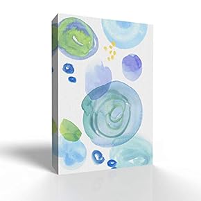 Canvas Wall Art - Watercolor Abstract Color Block Line Draw - Modern Home Art Stretched and Framed Ready to Hang - 12x18 inches