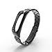 Sipring Replace Band Lightweight Stainless Steel Luxury Wristband Metal Ultrathin Strap For Xiaomi Mi Band 2 (Black)
