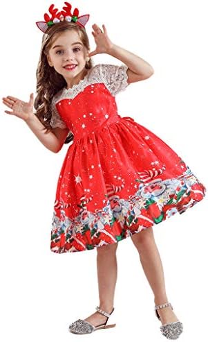 子供服 ドレス クリスマス サンタクロース リボン トナカイ 華やか ワンピース 女の子 パーティー イベント 短袖 膝丈 普段着 文化祭 学園祭 おしゃれ 人気 通園 赤ちゃん 多色 ハロウィン キッズ Wyntroy 人気ブランド 花柄