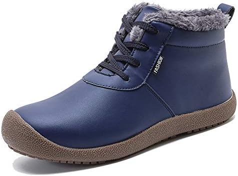 YIRUIYA Mens Snow Winter Boots Anti-Slip Booties Men, Slip On Ankle Boots Warm Full Fur Lined