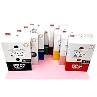 DAISO JAPAN Soft Clay Lightweight fluffy 8 colors set  - Black, white, yellow, blue, red, green, pink and brown