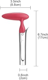 Asdirne Apple Corer Remover with ABS Handle Serrated Blade 17.5cm Red view 6