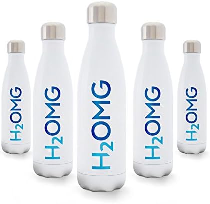 ✮24 Hours Cold✮ Double Walled Insulated Water Bottle Vacuum Sealed White Stainless Steel 17oz 500ml Condensation Free BPA Free Stay Hot or Cold for Hours Easy Drink Opening 100% Leak Free
