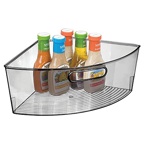 mDesign Kitchen Plastic Lazy Susan Storage Organizer Bins with