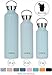 MIRA 34 Oz Stainless Steel Vacuum Insulated Water Bottle | Thermos Keeps Drink Cold for 24 hours & Hot for 12 hours, Doesn't Sweat | Large Powder Coated Sports Flask 2 Lids | Matte Pearl Blue