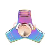 【2017 Upgraded】Colorful Triangle Spinner and Double Fidget Spinner Metal Material New Style EDC Hand Fidget Spinner for High Speed Relieving ADHD, OCD, Anxiety (Rainbow Regular 3)