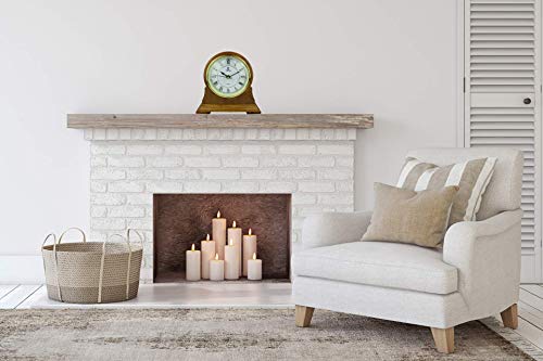 Mantel Clock, Silent Decorative Wood Desk Clock, Battery Operated, Wooden Design, for Living Room, Office, Kitchen, Shelf & Home Décor Gift - 9" x 8.5" (M102 - Mantle Clock) - Thumbnail 6
