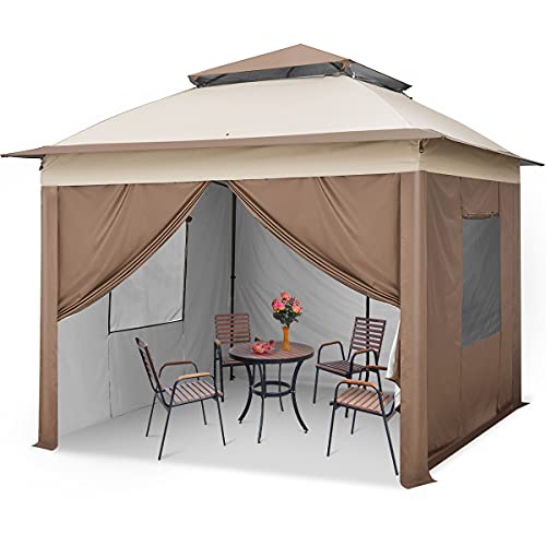Quictent 11x11 Pop up Canopy Tent with 4 Sidewalls Instant Outdoor