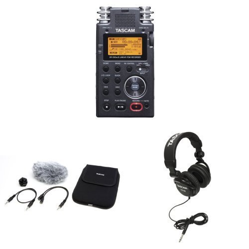 TASCAM DR-100mkII 2-Channel Portable Digital Recorder with TASCAM accessories bundle