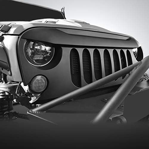 AMERICAN MODIFIED Jeep Wrangler Grill Grille Gladiator Matte Black Demon Eyes Jeep Wrangler Accessories JK JKU & Unlimited Rubicon Sahara Sports,2007-2018