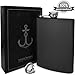 Matte Black Hip Flask for Liquor - Alcohol Flask for Men or Women - 304 Stainless Steel - Laser Welded Seams - Drinking Flask for Whiskey Alcohol or Bourbon flask (8 ounce, Includes Funnel)