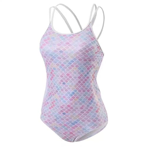 Girls One Piece Swimsuit, Girls Swimming Costume,Bright Colorful Mermaid Swimming Costumes,Shiny Fish Scal for Swimming Lessons,Beach,Pool,Ocean (UK, Age, 3 Years, 13 Years, Regular, XL)