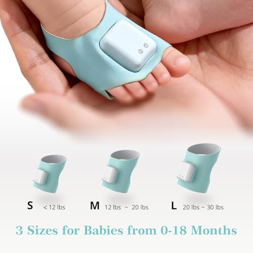 WUUK BABY Smart Sock with Base Station, Real-Time Heart Rate & Sleep Tracking, 7-Day Battery Life, 2.4/5 GHz Wi-Fi, No Monthly Fee, 3 Sizes Socks Included
