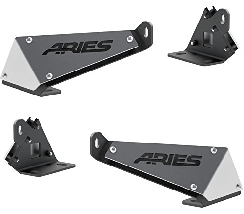 Aries 15912 Carbide Black Powder Coat Hood Light Mounting Brackets for 07-17 Jeep Wrangler JK