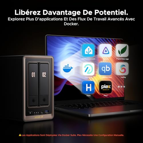 UGREEN NASync DXP2800 GT 2-Bay NAS Storage, 10GbE LAN, AMD Ryzen Embedded R2514 CPU, 8GB RAM, Dual M.2 NVMe, HDMI 4K, Monitoring Center, Docker Support, Home Assistant (No Disks)