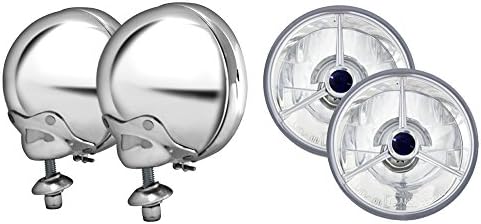 Adjure HB42020-4 Chrome 4-1/2" Smooth Spot Light Bucket with Black Dot Spot Lamp