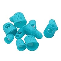 ZALING 15 Pcs Silicone Thimble Tip Hollowed Breathable Freely for Withnail DIY Sewing Needlework Accessory Green