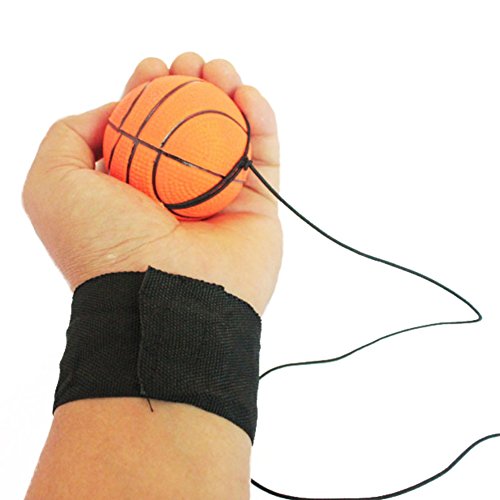 Wenasi 1PCS Bouncy Wrist Band Ball ,Rubber High Bounce with Velcro Wrist & Elastic String Rebound for Finger Exercise,Children Gift Sport Toy Balls (Random Color)