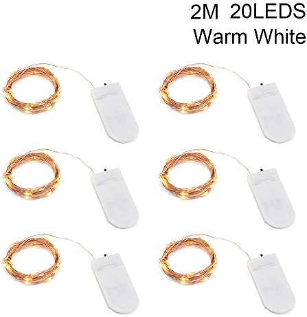[18-Pack] 6.6ft/2m 20 Leds Starry String Lights,Battery Operated Copper Wire Waterproof Lights, Fairy String Lights Suitable for Home Decora, Wedding, DIY Dinner Party Decoration, Warm White