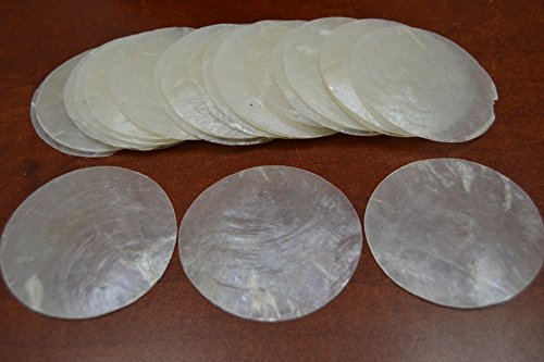 100 Pcs Round Capiz Sea Shell Blank No Hole Craft 2 1/2"