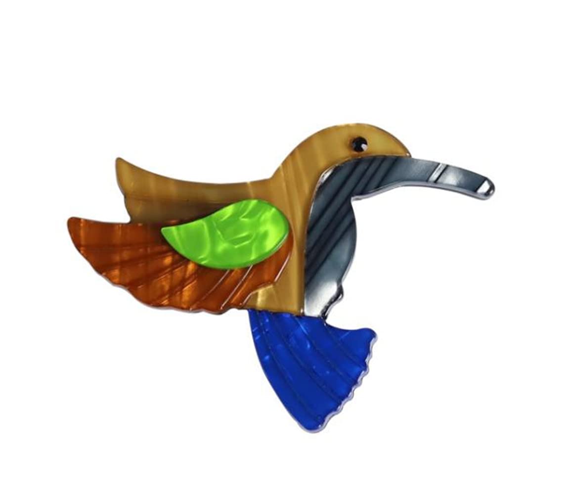 Cute Acrylic Bird Shape Brooches Handmade Resin Animal Brooch Women Kids Banquet Jewelry Lapel Hijab Safety Pins