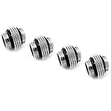 XSPC G1/4" 5mm Male to Male Fitting, Chrome, 4-Pack