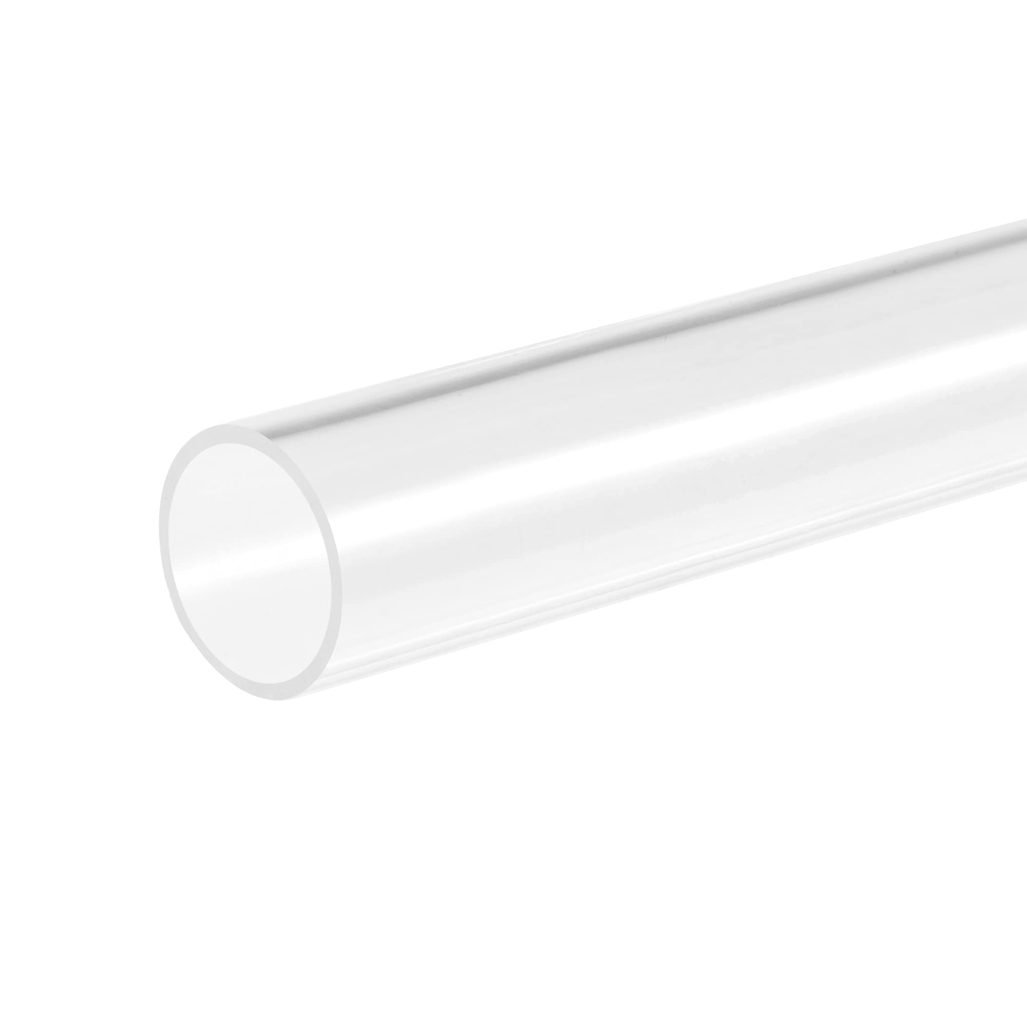sourcing map Acrylic Pipe Rigid Round Tube Clear 31mm ID 35mm OD 305mm for Lamps and Lanterns,Water Cooling System 2pcs