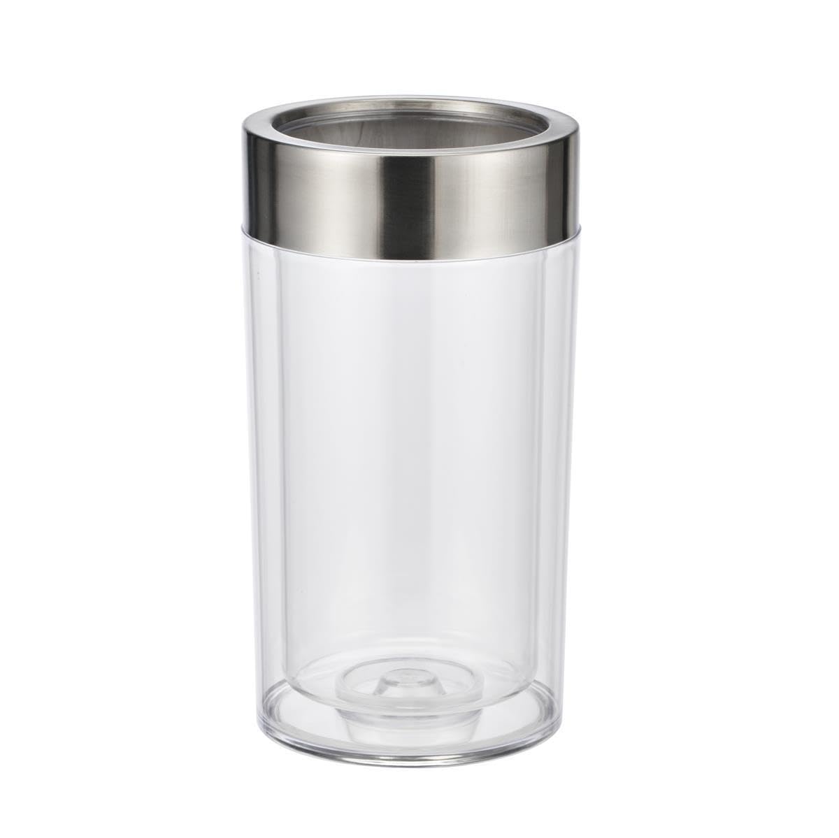 Bambelaa Wine cooler, champagne cooler, bottle cooler, drinks cooler, made of plastic, double-walled with stainless steel ring, approx. 12 x H 19.5 cm