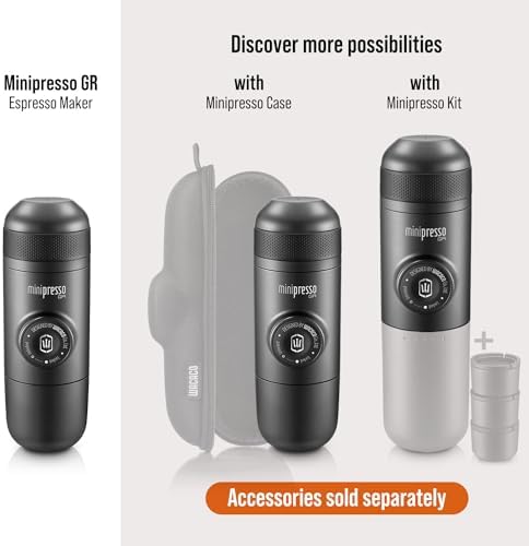 Minipresso GR, Macchina Caffe Portatile, Macchina Espresso Portatile, Compatibile con Caffè Macinato, Caffe Viaggio, Azionabile Manualmente con un Pistone, Perfetto per il Campeggio — foto 2 di 8