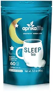 Aprika Life - Sleep Tea with Sleep Guide, 100% Natural Herbal Tea with 12 Herbs Created by Herbalists, Promotes Relaxation, Aids Anxiety, Insomnia &amp; Stress Relief - Restful Sleep - 60 bags…
