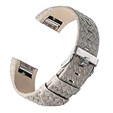 bayite Leather Textured Tan Replacement Bands for Fitbit Charge 2 Replacement