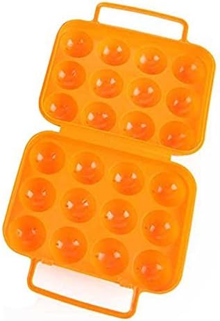 Egg Storage Box Container Portable Carry 12 Eggs Case Holder Hiking Outdoor Size OneSize (Orange)