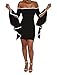 CutieLove Women's Summer Casual Sexy Off The Shoulder Slim Fit Bodycon Party Club Dress,Black,Small