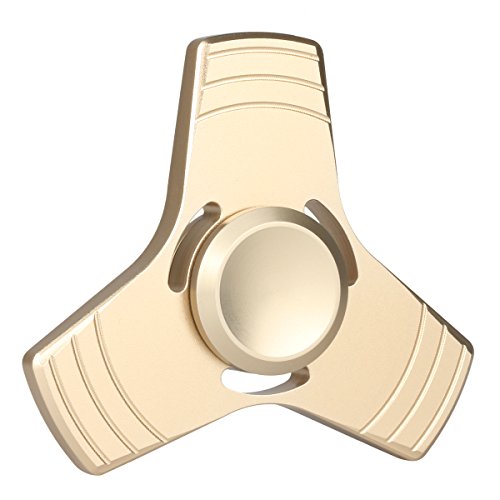 Fidget Hand Spinner with High Speed, Figit Tool Helps to keep Focusing, Perfect Stress Reducer Relieves ADHD Anxiety for Kids & Adults (Gold)