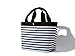 Flowertree Women's Waterproof Canvas PVC Coated Lunch Tote Bag Black & White Stripes +Box Package