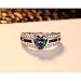 Zippem Vintage 925 Sterling Silver Plated Halo CZ Heart Created Ruby Spinel&Topaz Love Wedding Promise Ring
