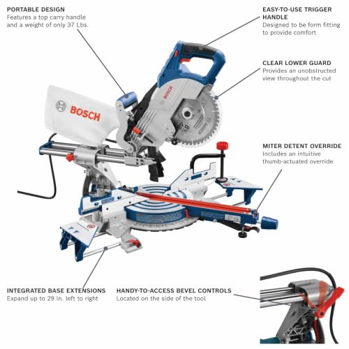 BOSCH CM8S 8-1/2 In. Single-Bevel Slide Miter Saw for Woodworking photo 10