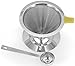 Pour Over Coffee Maker - BCI Coffee Master Cone Coffee Dripper Paperless Permanent Stainless Steel Fine Mesh Pour Over Coffee Dripper with Built In Stand and Stainless Coffee Scoop