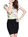 Allegra K Women Elegant Peter Pan Collar Petal Sleeve Floral Tops M Light Green