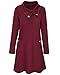 Kilig Women's Lapel Neck Long Sleeve Pockets Casual Knit Sweater Tunic Dress