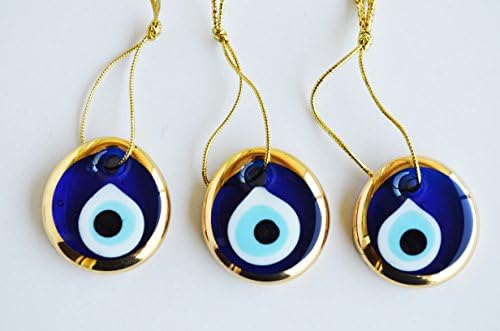 3 Pcs Glass Turkish Evil Eye Wall Hanging From Turkey Great for Weeding Favors Home Decoration