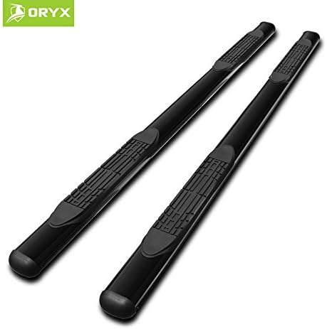 ORYX N0415743 Oval Straight Black Powder Coated 4 inches Nerf Bars | Side Steps | Running Boards Fits Toyota Tundra Double Cab 2007-2018